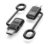 TiMOVO Adaptador Lightn-ing a USB C, 2 Piezas Adaptador Lightn-ing Hembra a USB C Macho con Carga Rápida de 60W y Bucle Anti-Pérdida para iPhone 16/15 Serie, iPad, Galaxy S25, No para Audio/OTG-Negro