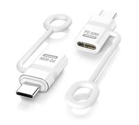 TiMOVO Adaptador Lightn-ing a USB C, 2 Piezas Adaptador Lightn-ing Hembra a USB C Macho con Carga Rápida de 60W y Bucle Anti-Pérdida para iPhone 16/15 Serie, iPad, Galaxy S25,No para Audio/OTG-Blanco