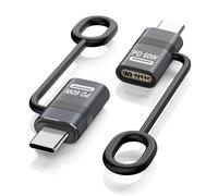TiMOVO Adaptador Lightn-ing a USB C, 2 Piezas Adaptador Lightn-ing Hembra a USB C Macho con Carga Rápida de 60W y Bucle Anti-Pérdida para iPhone 16/15 Serie, iPad, Galaxy S25, No para Audio/OTG-Gris