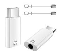 TiMOVO Adaptador USB C a Auriculares de Audio de 3,5 mm, Adaptador de Tipo C a Conector Auxiliar para Auriculares con Lazo Antipérdida Compatible con iPhone 17/16/15/iPad, Galaxy S24/S23/S22, Blanco