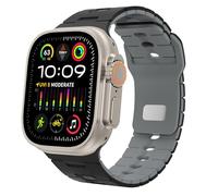 TiMOVO Banda Deportiva Compatible con Correa Apple Watch 49mm 46mm 45mm 44mm 42mm, Correa de Recambio de Silicona para iWatch Ultra 2/Ultra/Series 10/9/8/7/6/5/4/3/2/1/SE 2/SE, Negro/Gris