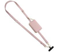 TiMOVO Correa Clip & Go para Teléfono Móvil con Funda Tipo Cartera de Cuero, Cordón Universal con Correa Ajustable para el Cuello, Compatible con la Mayoría de Smartphones, Rosa Desnudo