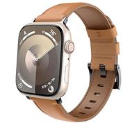 TiMOVO Correa de Cuero Compatible con Apple Watch 42mm 44mm, 45mm 46mm 49mm para Hombre. Correa Repuesto para iWatch Ultra 3/2/1, SE 3/2/1, Series 11 10 9 8 7 6 5 4 3 2 1, Marrón