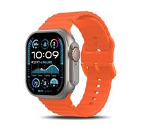 TiMOVO Correa deportiva Compatible con Apple Watch Band 49/46/45/44/42mm para Mujeres Hombres, Correa de repuesto de silicona para iWatch Ultra 2/Ultra/Series 10/9/8/7/6/5/4/3/2/1/SE 2/SE, Naranja