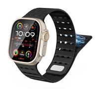 TiMOVO Correa Magnética Deportiva Compatible con Apple Watch 49/45/46/44/42 mm Hombre Mujer, Correa de Silicona Suave para iWatch Ultra 3/2/1, SE 3/2/1, Series 11 10 9 8 7 6 5 4 3 2 1, Negro