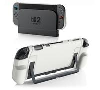 TiMOVO Funda Acoplable para Nintendo Switch 2 2025, TPU Grip Cubierta Protectora Accesorios con Diseño Ergonómico para Switch 2 Consola y JoyCon, Antigolpes y Antiarañazos Recortes Precisos, Gris