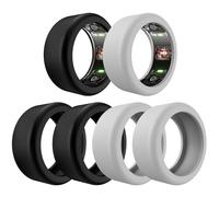 TiMOVO Funda de Silicona para Anillo Compatible con Oura Ring Gen 3, Oura Ring 4, Samsung Galaxy Ring, Ring Air, RingConn, Oura Ring Case Fits All, Universal 6-14 Size Rings, Negro/Gris