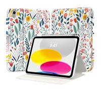 TiMOVO Funda para iPad (A16) 11ª Generación 11 Pulgadas 2025, iPad 10ª Generación 10,9 Pulgadas 2022 con Portalápiz, Funda Protectora Folio con Soporte, Visión Multiángulo, Flores