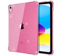 TiMOVO Funda para iPad A16 11ª Generación 11 Pulgadas 2025, iPad 10ª Generación 2022 10,9 Pulgadas, Cubierta Protectora Delgada de TPU, Carcasa Trasera Transparente Ligera, Flores Rosa Purpurina