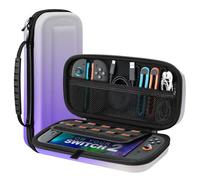 TiMOVO Funda para Nintendo Switch 2, Funda Rígida Portátil para Switch 2, Funda de Transporte para 10 Tarjetas de Juego y Adaptador, Funda de Viaje con Bolsillo para Accesorios,Gradiente Morado