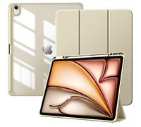 TiMOVO Funda para Nuevo iPad Air 13 Pulgadas (M4/M3/M2-2026/2025/2024) con Runura para Lápiz, Cubierta Delgada con Soporte, Funda Trasera Transparente, Auto Activación/Reposo, Champán Oro