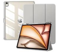 TiMOVO Funda para Nuevo iPad Air 13 Pulgadas (M4/M3/M2-2026/2025/2024) con Runura para Lápiz, Cubierta Delgada con Soporte, Funda Trasera Transparente, Auto Activación/Reposo, Gris Claro