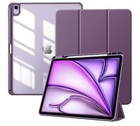 TiMOVO Funda para Nuevo iPad Air 13 Pulgadas (M4/M3/M2-2026/2025/2024) con Runura para Lápiz, Cubierta Delgada con Soporte, Funda Trasera Transparente, Auto Activación/Reposo, Púrpura Profundo