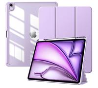 TiMOVO Funda para Nuevo iPad Air 13 Pulgadas (M4/M3/M2-2026/2025/2024) con Runura para Lápiz, Cubierta Delgada con Soporte, Funda Trasera Transparente, Auto Activación/Reposo, Morado Claro