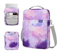 TiMOVO Funda para Portátil para MacBook Neo 13 Pulgadas 2026 Modelo A3404 con Chip A18 Pro, Estuche de Transporte con Asa y Correa de Hombro, Acuarela Violeta