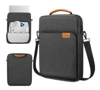 TiMOVO Funda para Portátil para MacBook Neo 13 Pulgadas 2026 Modelo A3404 con Chip A18 Pro, Estuche de Transporte con Asa y Correa de Hombro, Negro + Gris
