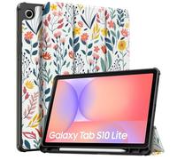 TiMOVO Funda para Samsung Galaxy Tab S10 Lite 10,9 Pulgadas 2025 SM-X400/X406 con Soporte para S Pen, Funda Protectora Delgada Trasera de TPU Blando, Auto Activación/Reposo, Flores