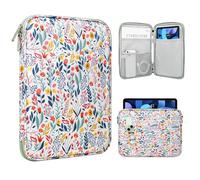 TiMOVO 9-11" Funda para Tableta Compatible con iPad 11" A16 2025, iPad 10,9"/10,2"/Air 11", Galaxy Tab A9+/A11 Plus 11", Bolsa Protectora con Bolsillo, Flores