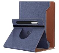 TiMOVO Funda para Universal Tablet 9 10 11 Pulgadas, Denim Azul & Marrón | Soporte Giratorio 360°, Bolsillo para Lápiz, Para Android de 9 a 11 Pulgadas