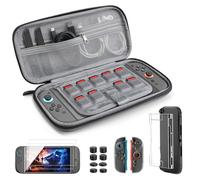 TiMOVO Funda Protectora para Switch 2, 14 en 1 Switch 2 Accesorios Kit con Funda de Transporte, Funda para PC, Funda TPU JoyCon, 2 Pack Protector de Pantalla y 8 Pack Protectores de Pulgar, Gris
