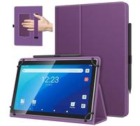TiMOVO Funda Universal para Tableta Android de 10,1 Pulg. con Bucle para Lápiz, Funda Plegable y Ligera de Pie con Correa para Todas Las Tabletas con Pantalla Táctil de 9,6-11 Pulgadas, Morado Oscuro