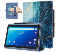 TiMOVO Funda Universal para Tableta Android de 10,1 Pulg. con Bucle para Lápiz, Funda Plegable y Ligera de Pie con Correa para Todas Las Tabletas con Pantalla Táctil de 9,6-11 Pulgadas, Dorado