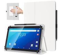 TiMOVO Funda Universal para Tableta Android de 10,1 Pulg. con Bucle para Lápiz, Funda Plegable y Ligera de Pie con Correa para Todas Las Tabletas con Pantalla Táctil de 9,6-11 Pulgadas, Blanco Marfil