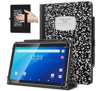 TiMOVO Funda Universal para Tableta Android de 10,1 Pulg. con Bucle para Lápiz, Funda Plegable y Ligera de Pie con Correa para Todas las Tabletas con Pantalla Táctil de 9,6-11 Pulgadas, Notebook Negro