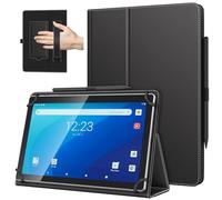 TiMOVO Funda Universal para Tableta Android de 10,1 Pulg. con Bucle para Lápiz, Funda Plegable y Ligera de Pie con Correa para Todas Las Tabletas con Pantalla Táctil de 9,6-11 Pulgadas, Negro