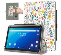 TiMOVO Funda Universal para Tableta Android de 10,1 Pulg. con Bucle para Lápiz, Funda Plegable y Ligera de Pie con Correa para Todas Las Tabletas con Pantalla Táctil de 9,6-11 Pulgadas, Flores