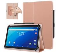 TiMOVO Funda Universal para Tableta Android de 10,1 Pulg. con Bucle para Lápiz, Funda Plegable y Ligera de Pie con Correa para Todas Las Tabletas con Pantalla Táctil de 9,6-11 Pulgadas, Rosa Dorada
