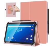 TiMOVO Funda Universal para Tableta Android de 10 Pulg. con Bucle para Lápiz, Funda Plegable y Ligera de Pie con Correa para Todas Las Tabletas con Pantalla Táctil de 9,6-11 Pulgadas, Rosa Puff