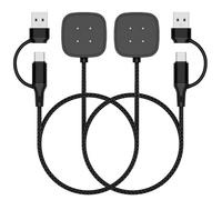 TiMOVO Smartwatch Cargador Compatible con Fitbit Versa 4/3, Sense 2/1, Cable de Carga de Repuesto Magnético Dock Stand para Google Pixel Watch 3/2, 3,3 pies, 2 Pack