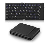 TiMOVO Teclado Bluetooth Plegable, Mini Teclado Portátil Recargable de Viaje para iPad/iPhone/Smartphone/Tablet, Negro