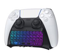 TiMOVO Teclado Inalámbrico para PS5 - Controlador con RGB Retroiluminación Multicolor, Altavoz Integrado y Conector de Audio de 3,5 mm, Negro y Blanco