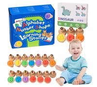 TIMPS ALPHABET para niños, sellos para niños, Sellos de aprendizaje de letras de madera, Juegos de matemáticas portátil juguete educativo para niños para niños