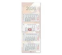 Timr calendario 4 meses 2026 - Calendario de pared 4 meses con deslizador - 90 cm calendario cuatro meses multilingüe D/GB/F/ES I Motivo Beige I tr366