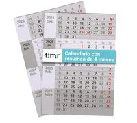 Timr Calendario de reemplazo 4 meses 2026 y 2027 I Magnético I Para calendario de mesa de acero inoxidable cepillado I Idea de regalo para amigos y familia I tr307