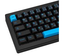 TIMSEKER Teclas japonesas negras y azules de 129 teclas, teclas PBT con temática Cyberpunk, cómodas tapas ergonómicas de cereza, nunca se decoloran, tapas de teclas personalizadas para teclado