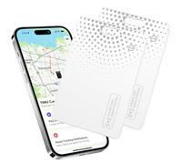 TIMU Smart Air Tag Card, Bluetooth Tracker Compatible con App Buscar Apple (Sólo iOS), 1.7mm Localizador Ultradelgado, IP68 Resistente al Agua, Rastreador Buscador para Cartera, Maletas, Blanco