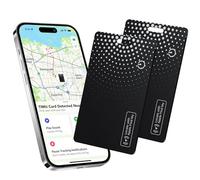 TIMU Smart Air Tag Card, Bluetooth Tracker Compatible con App Buscar Apple (Sólo iOS), 1.7mm Localizador Ultradelgado, IP68 Resistente al Agua, Rastreador Buscador para Cartera, Maletas, 2 Pack Negro