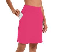 Timuspo Falda Deportiva para Mujer, hasta la Rodilla, con Pantalones Cortos Interiores, Falda de Tenis atlética con Cintura Alta, Pantalones Cortos con Pantalones Debajo de Ella