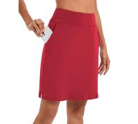 Timuspo Falda deportiva para mujer, hasta la rodilla, con pantalones cortos interiores, falda de tenis atlética con cintura alta, pantalones cortos con pantalones debajo de ella, perfecta para