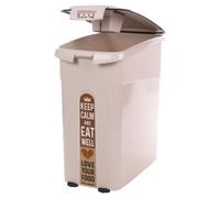 Tina De Alimento Flamingo Kody Beige Rectangular Para Gatos Con Pala Y Ruedas