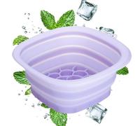 Tina de baño de hielo, cuenco de baño de hielo facial, cuenco facial de silicona plegable, herramienta de cuidado de la piel para terapia de frío, kit de lavabo para refrescar la piel, solución de