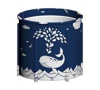 Tina Portátil: Barril De Baño Para Adultos Plegable, Unidad De Ensamblaje Rápido | 27.56x25.59 Pulgadas Bin De Ducha Amigable Con El Viaje, Tapón De Drenaje Integrado, Recipiente De Agua Aislado Habil