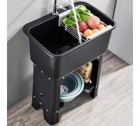 Tina utilitaria con estante de almacenamiento para cocina, taller, lavandería, garaje, diseño versátil e independiente para uso doméstico y en el espacio de trabajo
