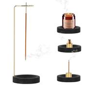 TINA.WIN Soporte De Incienso 2 En 1 Base De Madera Hecho A Mano DiseñO Moderno con Bobina Cono, Incienso 9 Agujeros para MeditacióN,Yoga，DecoracióN del Hogar，Oficina