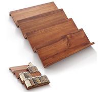 Tinamo Organizador de especias de acacia para cajón, bandeja de madera, organizador de especias para estante de almacenamiento de gabinete, organizador de especias de 4 niveles para cajón (paquete de