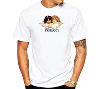 TinANTMA Fiorucci Angels T Shirt Cotton T-Shirt Men Round Neck Short-Sleeved Casual T-Shirt White S